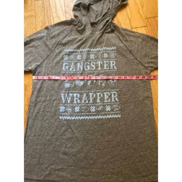 One Messy Bun Grey Gangster Wrapper Graphic casual Hooded Long Sleeve Shirt lrg - Picture 5 of 8